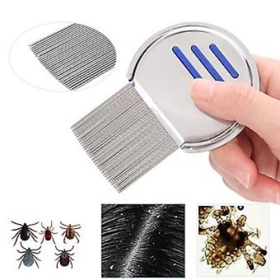Picture of Stainless Steel Terminator Lice Comb Children Hair Removal Headdress Super Density Teeth Remove Nits Comb Dog Brushes - Silver,50gm