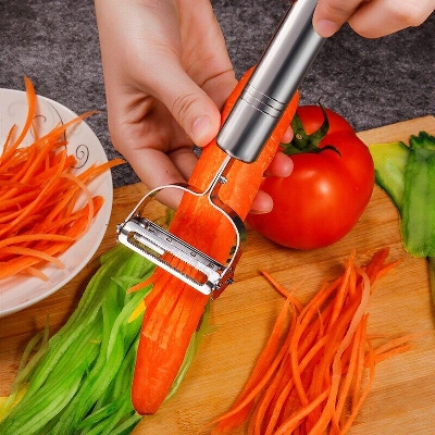 Picture of Stainless Steel Multi-function Vegetable Peeler&ampJulienne Cutter Julienne Peeler Potato Carrot Grater Kitchen Tool - Silver