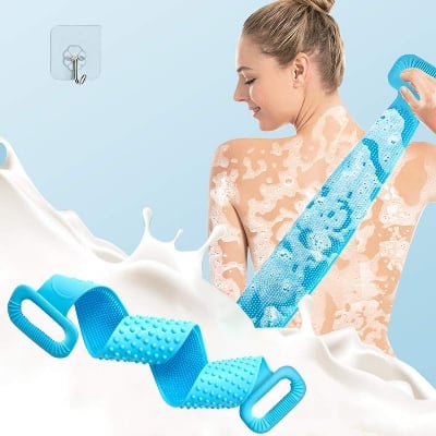 Picture of Silicone Back Scrubber Bath Belt Double-Sided Massage Body Wash Brush - Multicolor