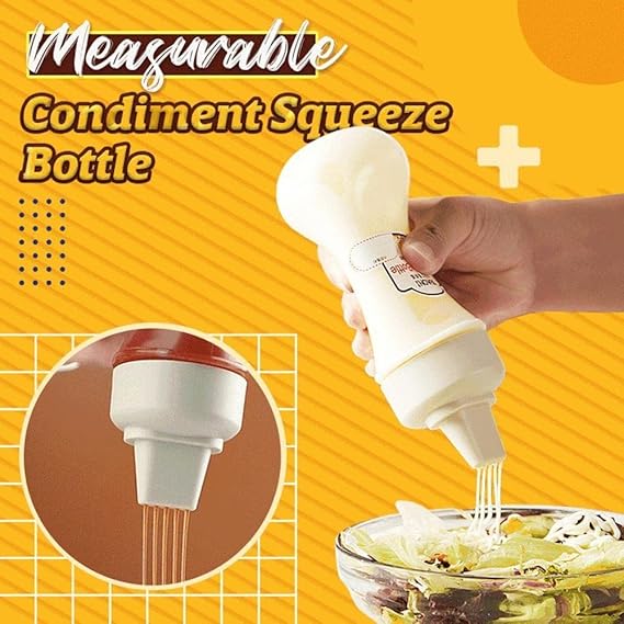 Picture of Sauce Dispenser Bottle, Multipurpose Kitchen Tools | Portable Sauce Bottle with Lid Five Holes | 280ml Squeeze Bottle - Multicolor