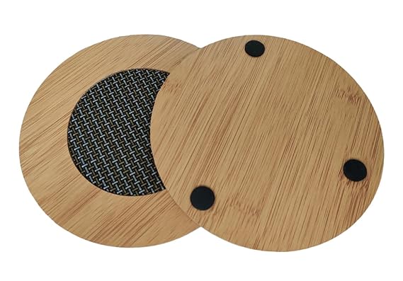 Picture of Round Shape Shape Heating Insulation Resistant Natural Bamboo Wooden Coaster Heat Table Ware Pad Place Mat for Hot Coffee, Bowl Tea Cup, Home - Multicolor