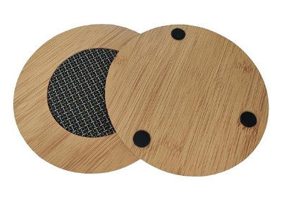 Picture of Round Shape Shape Heating Insulation Resistant Natural Bamboo Wooden Coaster Heat Table Ware Pad Place Mat for Hot Coffee, Bowl Tea Cup, Home - Multicolor