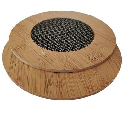 Picture of Round Shape Shape Heating Insulation Resistant Natural Bamboo Wooden Coaster Heat - Multicolor