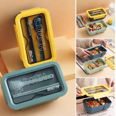Picture of Portable Leak-Proof Lunch Box - 850ml Capacity, Eco-Friendly Design-Generous 850ml capacity-Comes in two parts - Multicolor