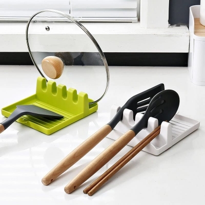 Picture of Plastic Spoon Rest Kitchen Organizer for Fork Spatula Rack Spoon Holder Stand - Multicolor