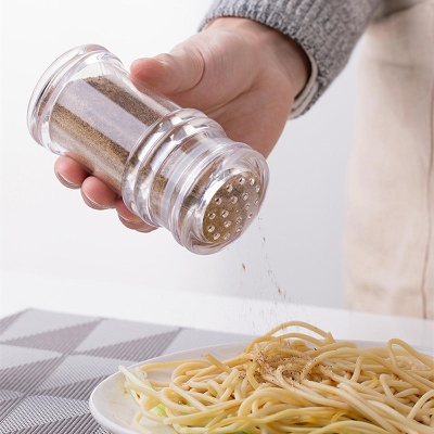 Picture of Plastic kitchen spices salt shaker pepper shaker seasoning jar can barbecue condiment container bottles Cruet Container - Off White