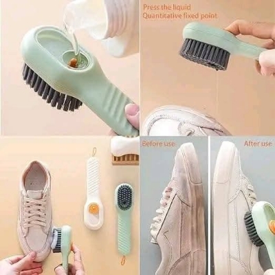 Picture of Multifunctional Scrubbing Brush, Press Cleaning Brush, Long Handle, brush - Multicolor