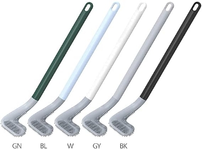 Picture of Long Handle Golf Brush Head Toilet Brush, Flexible Bendable Silicone Golf Toilet Bowl Cleaner Brush - Multicolor