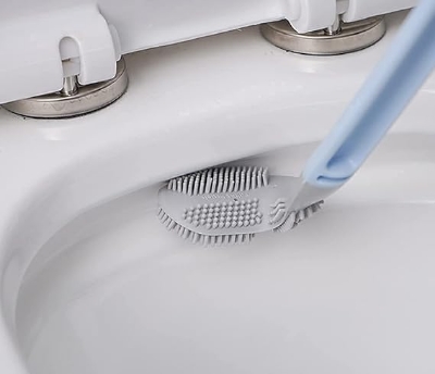 Picture of Long Handle Golf Brush Head Toilet Brush, Flexible Bendable Silicone Golf Toilet Bowl Cleaner Brush - Multicolor