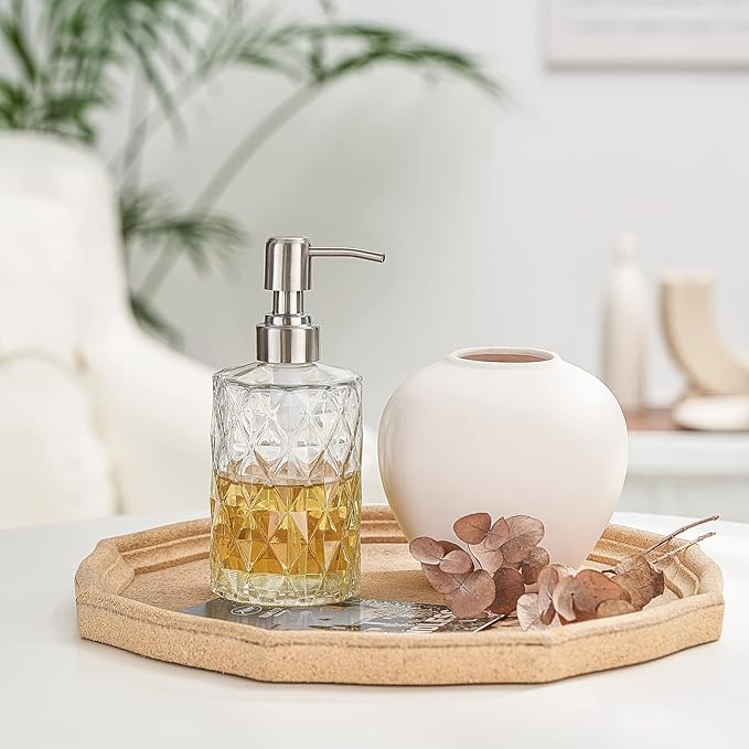 Picture of Liquid Soap Dispenser330MLDetergent Lotion Pump BottleBathroom Round Shampoo Foam Dispensers Glass - Multicolor