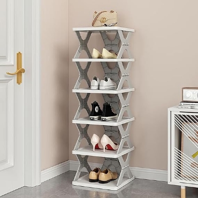 Picture of Large Size Multilayer Shoe Rack- 5 Layer Shoe Shelf Removable Shoe Cabinet With Extra X Stand (1pcs) - Multicolor