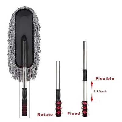 Picture of Large Microfiber Telescoping Car Wash Body Duster Brush Dirt Dust Mop Cleaning Tool Dusting Mops Dusters - Multicolor