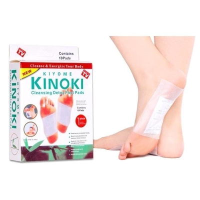 Picture of Kinoki Cleansing Detox Foot Patches 10 Adhesive Pads Kit Natural Unwanted Toxins - Foot Protector - Multicolor