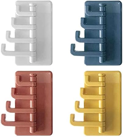 Picture of Hooks for Hanging Hooks for Hanging Adhesive Hooks, 4PCS Organ Strong Wall Hooks, Wall Mounted Waterproof Kitchen Bathroom Storage Rack Hook - Multicolor