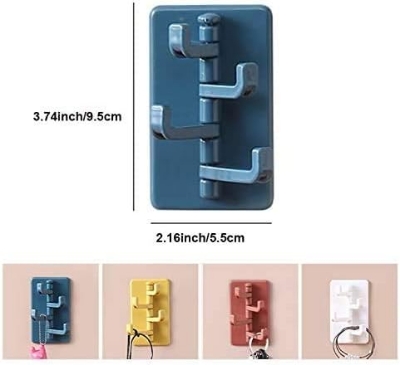 Picture of Hooks for Hanging Hooks for Hanging Adhesive Hooks, 4PCS Organ Strong Wall Hooks, Wall Mounted Waterproof Kitchen Bathroom Storage Rack Hook - Multicolor