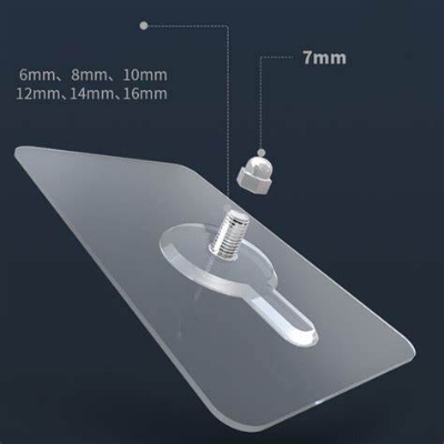 Picture of Hook Non-Marking Screw 10Pcs Punch-Free Wall Stickers Home Seamless Nail W Nut Cap - Multicolor