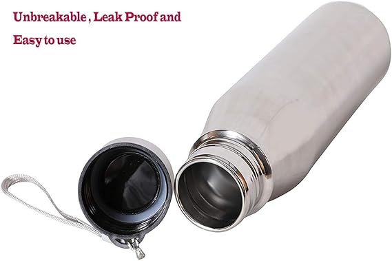 Picture of Helloworld 1 Pc 700Ml Stainless Steel Sports Water Bottle - Ideal For Sports Activities - On-The-Go Hydration - Silver