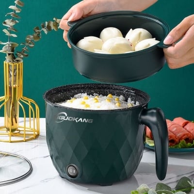 Picture of Multifunctional Non-stick Mini Rice Cooker Non-Coated Household Electric Cooker Electric Frying Pan - Multicolor