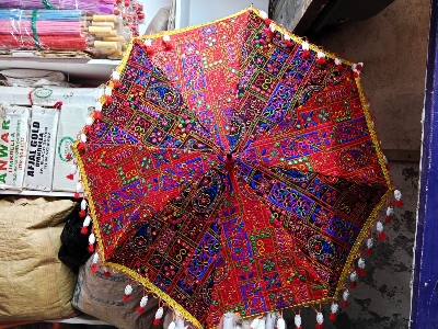 Picture of Handmade Sun Shade Garden Umbrellas-Embriodery Umbrella for Garden Table, Umbrella Outdoor Garden, Umbrellas - Multicolor