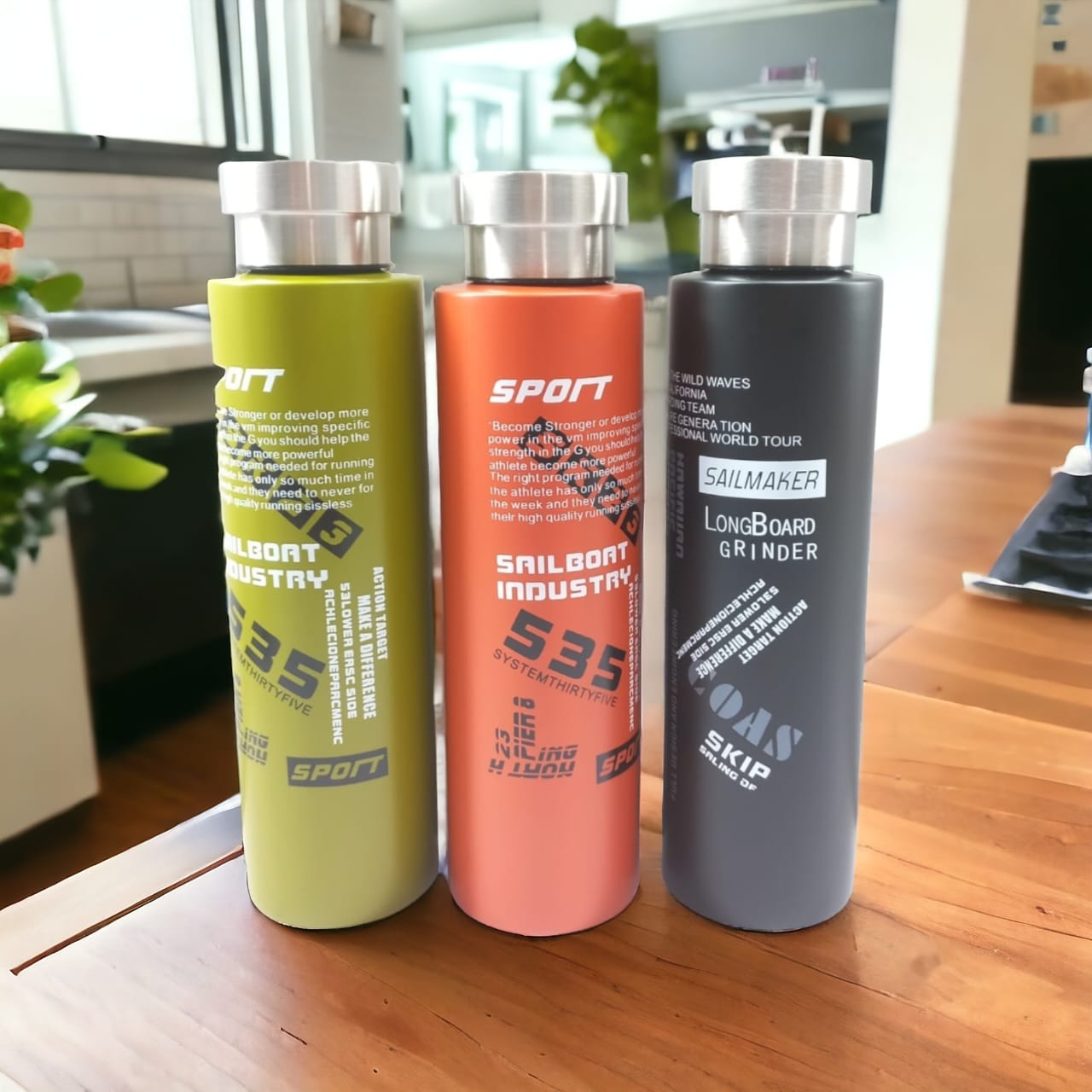 Picture of Double Wall Vacuum Insulated Stainless Steel Sports Flask BPA Free Thermos Travel Water Bottle - Multicolor