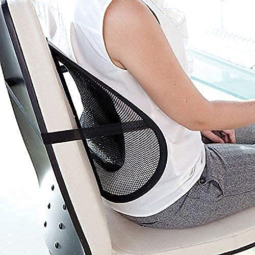 Picture of Car Back Pain Relief Lower Back Support for Chair Back Rest for Office Chair Lumbar Support - Black