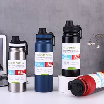 Picture of 800 ml Stainless Steel Water Bottle BPA-Free Vacuum Insulated Metal Water Bottle for 12-Hour Hot Drinks and 24-Hour Cold Drinks Sports - Multicolor