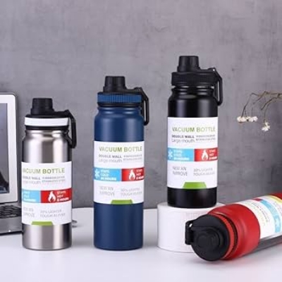 Picture of 800 ml Stainless Steel Water Bottle BPA-Free Vacuum Insulated Metal Water Bottle for 12-Hour Hot Drinks and 24-Hour Cold Drinks Sports - Multicolor