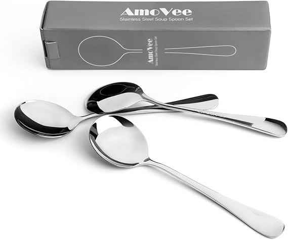 Picture of 6 Pcs Stainless Steel Sup Spoon Nova Blackberry Stainless Steel Sup Spoon For Children - Sup Spoon 15 Cm Long - Silver