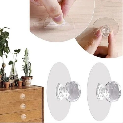 Picture of 6 pcs Diamond Hooks Self Adhesive Drawer Hook - Multicolor