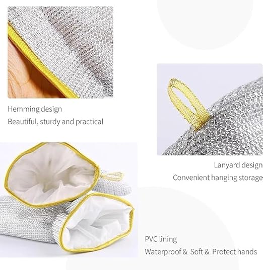Picture of Kitchen Gloves (Pack of 2 Pairs) | Food Grade Safety Mitts for Cutting, Chopping - Multicolor