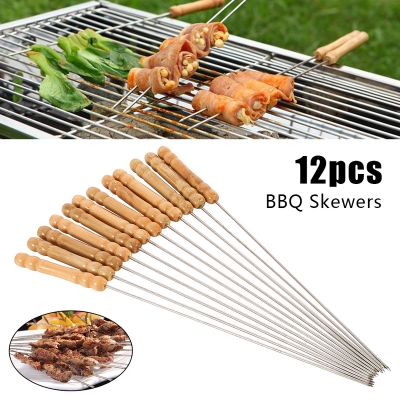 Picture of 5-In-1 Combo Offer 17 inch BBQ Machine+12 Pieces BBQ Stick+2 Pieces Silicone Oil Brush+Steel Food Clip+Bamboo Shashlik Stick 8 inch 1 Pack - Black