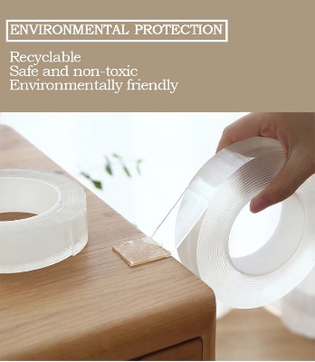 Picture of 2M Nano Tape Double Sided Tape Transparent NoTrace Reusable Waterproof Adhesive Tape Cleanable Home gekkotape - White