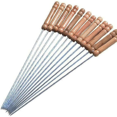 Picture of 17 inch size Barbeque Grill with 12 pc Skewers Set - BBQ - Multicolor
