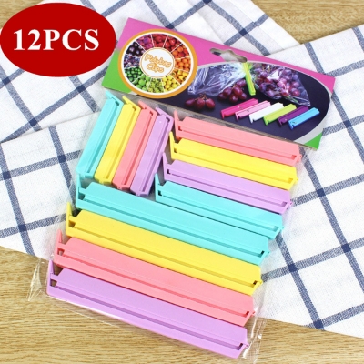 Picture of 12 Pcs Food Snack Package Bag Sealing Clips – Plastic Clips - Multicolor