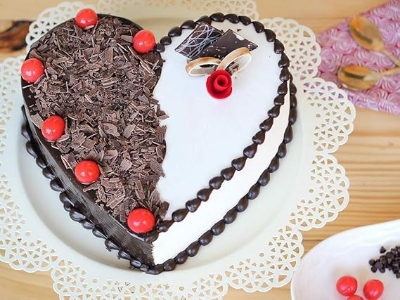 Picture of 1 pcs (L size) Lave Shape Cake Mould tin for Microwave Oven Bakeware, Black - Black