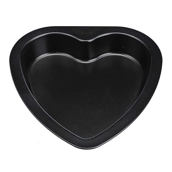 Picture of 1 pcs (L size) Lave Shape Cake Mould tin for Microwave Oven Bakeware, Black - Black