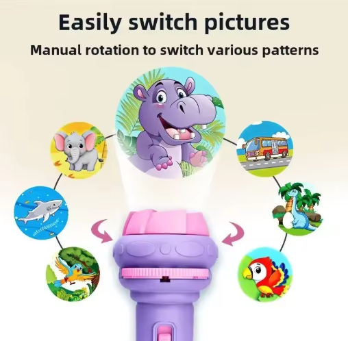 Picture of Children's fun projector flashlight-4 cards/32 pattern