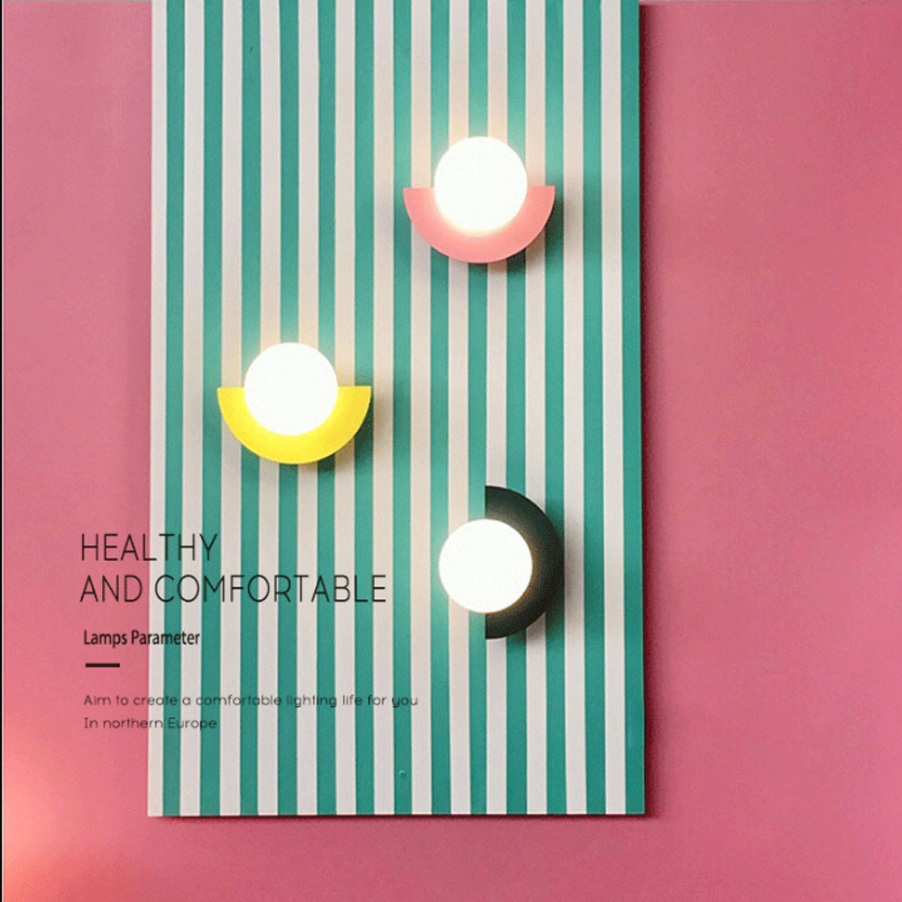 Picture of Modern Simple Colorful Wall Lamp Macaron Kidsren's Room  Living Room Background Wall Led Lamps
