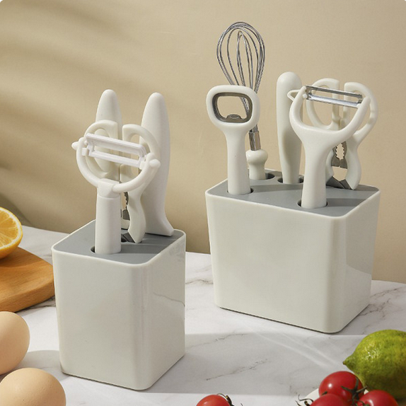 Picture of Xiaomi Youpin Kitchen 6 Piece Set with Storage Seat - White - Grey