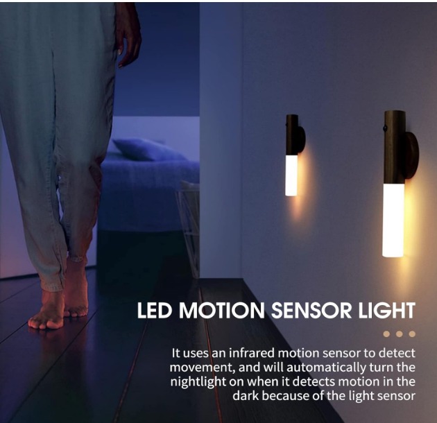 Picture of Rechargeable Indoor Motion Sensor led Night Light - Walnut Acrylic