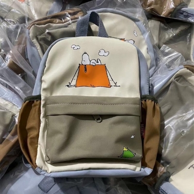 Picture of Premium & Cute Waterproof Snoopy Cartoon Backpack for Kids - Kindergarten Nylon School Bag for Boys & Girls - Multicolor