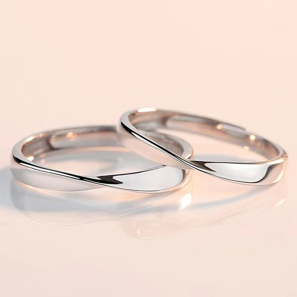 Picture of Zircon Royal Diamond Cut Adjustable Couple Rings For Men Women For Valentines Gift - Adjustable