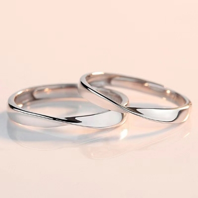 Picture of Zircon Royal Diamond Cut Adjustable Couple Rings For Men Women For Valentines Gift - Adjustable