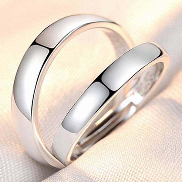 Picture of Zircon Royal Diamond Cut Adjustable Couple Rings For Men Women For Valentines Gift - Adjustable