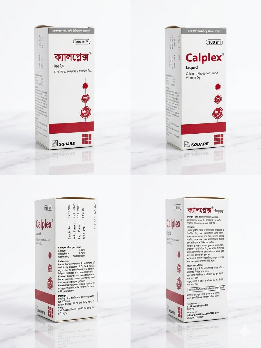 Picture of Calplex Vet - Liquid Calcium, Phosphorus & Vitamin D3 Supplement | 100ml Bottle