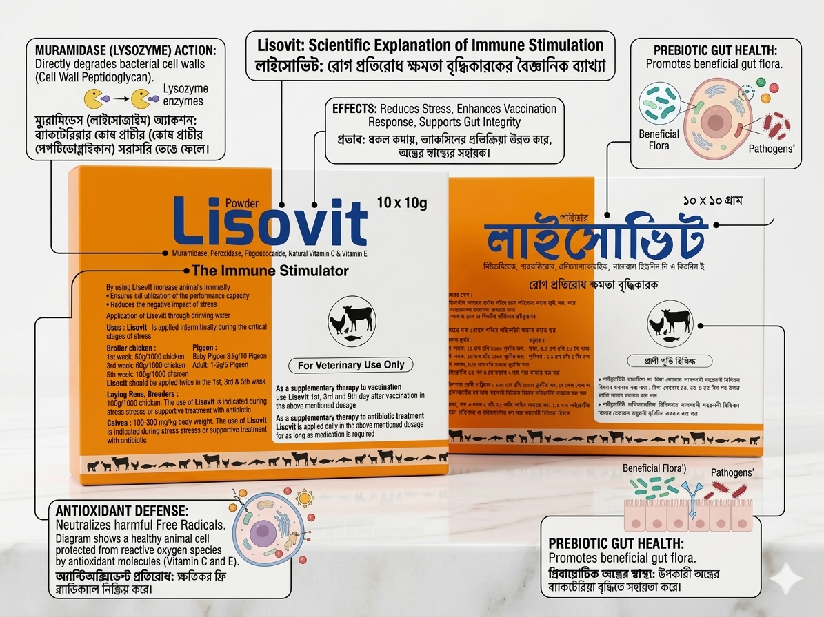 Picture of Lisovit Vet - (100gm) Immune & Stress Support Booster Powder