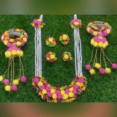 Picture of Artificial Flower Gorgeous Bridal  set - Multicolor