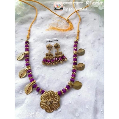 Picture of Gorgeous Party Wear Antique Silver locket Pendant Necklace / Chain Necklace / Choker Necklace for Women / Jewelry set for women Necklace