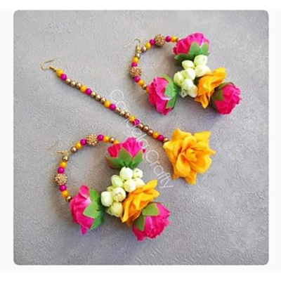 Picture of Non bridal artificial flower jewellery - Multicolor