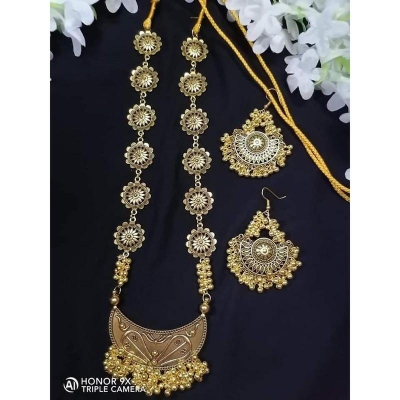 Picture of Gorgeous Party Wear Antique Silver locket Pendant Necklace / Chain Necklace / Choker Necklace for Women / Jewelry set for women Necklace - Multicolor